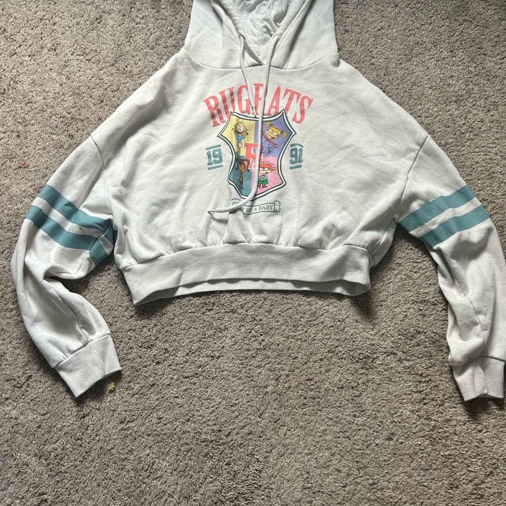 Women's Gray Cropped Hoodie